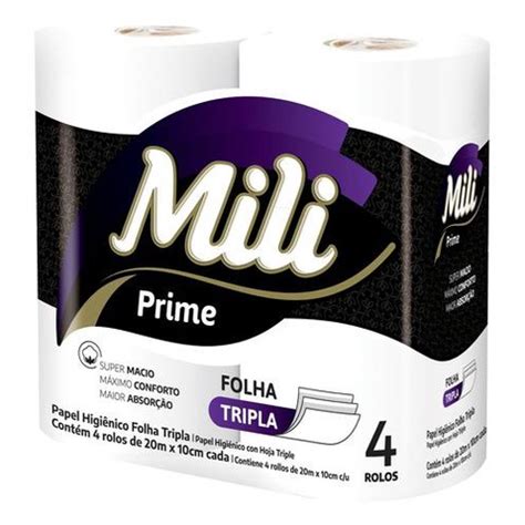 Papel Higienico MILI Prime Folha Tripla 4 Rolos Shopee Brasil