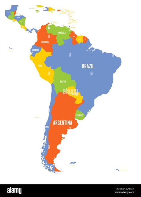 Mapa Pol Tico De Am Rica Del Sur Ilustraci N Vectorial Imagen Vector