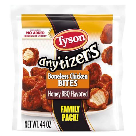 Tyson Any Tizers Frozen Boneless Chicken Bites Honey BBQ Flavored