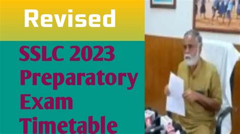 Revised Sslc Preparatory Exam Time Table Sslc Exam Date Sslc Exam