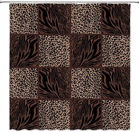 Leopard Print Shower Curtain Skin Pattern Geometric Square