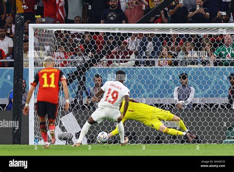 Doha Qatar Rd Nov Thibaut Courtois Save Penalty Kick During