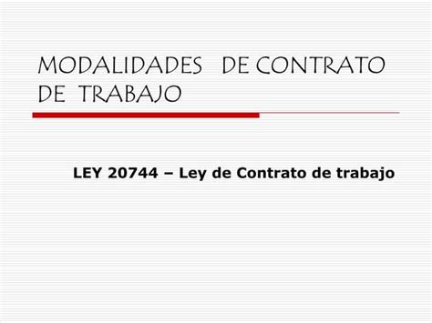 Modalidades De Contratacion Ppt