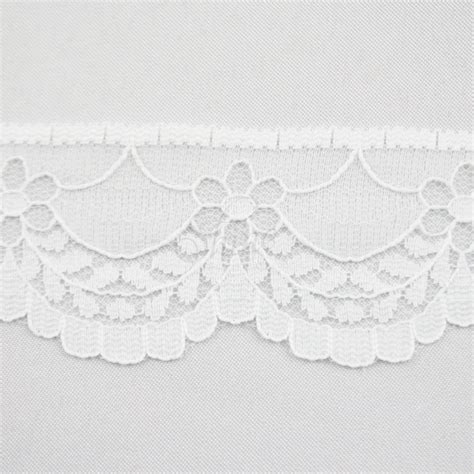 Nylon Lace Trimming 360 White Shine Trimmings Fabrics