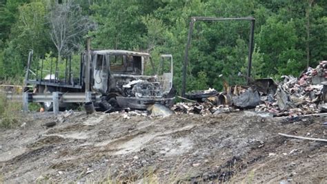 Tractor Trailer Driver Dead After Fiery Crash On Highway 401 Cbc News