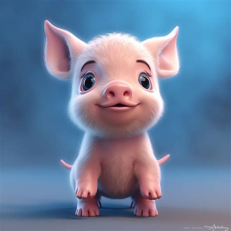 Premium AI Image | cute 3d piggy cartoon