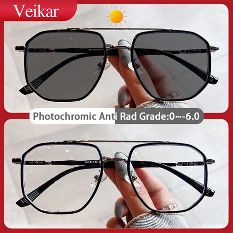 Photochromic Graded Eyeglass For Women Men Anti Radiation Eye Glasses