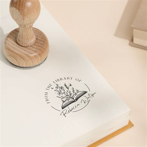 BOOK STAMP Custom Library Stamp Embosser Stamp From The Library Of