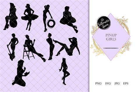 Pin Up Girl Silhouette Vector Art