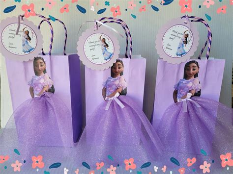 Disney Encanto Isabella Birthday Goody Favor Glitter Tutu Bags Thank