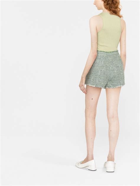 Self Portrait Short De Tweed Cintura Alta Farfetch