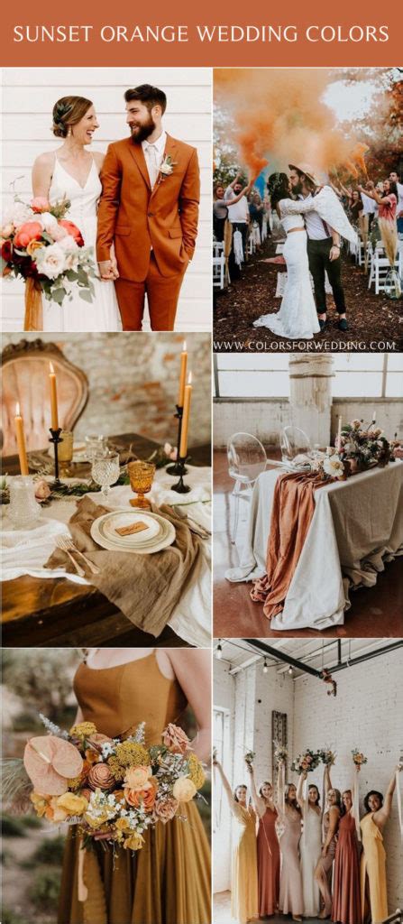 Sunset Dusty Orange Wedding Color Ideas