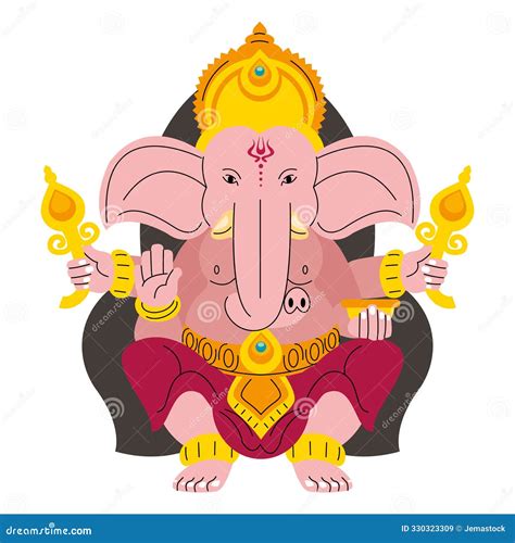 Lord Ganesha Para Ganesh Chaturthi Ilustraci N Del Vector Ilustraci N