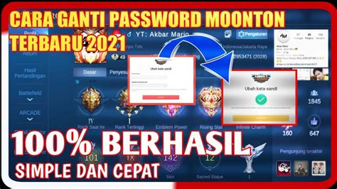 Simple Cara Ganti Password Akun Moonton Terbaru Mobile Legend