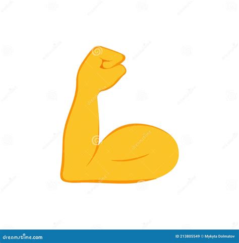 Biceps Vector Isolated Emoji Gesture Flat Illustration Muscle Emoticon