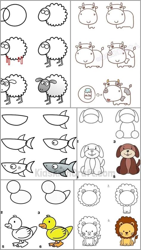 30 Easy to Draw Animals - Step by Step Tutorials - Kids Art & Craft