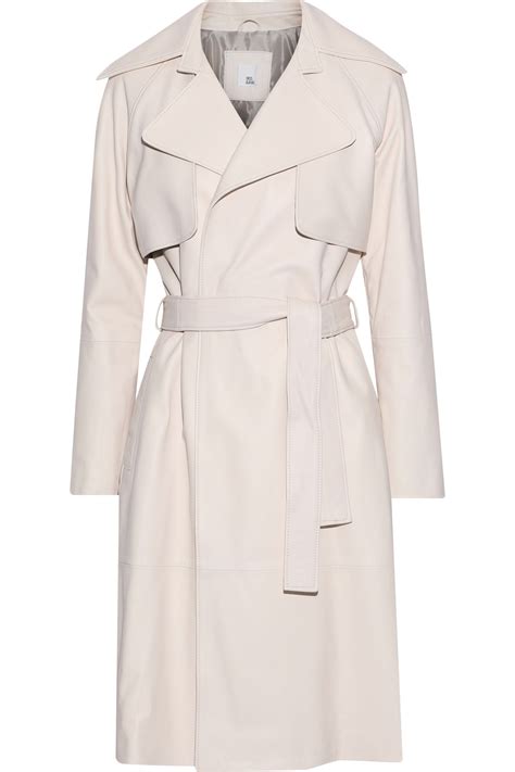 Baby Pink Belted Wool Crepe Coat Sale Up To Off The Outnet