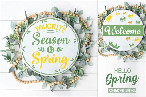 Spring Bundle Svg Door Hanger Svg Front Door Decor Svg By All About