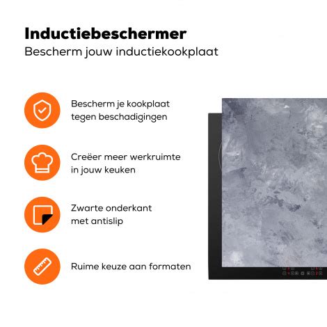 Inductiebeschermer Leisteen Beton Retro Structuren Grijs