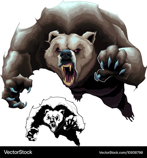 Angry brown bear Royalty Free Vector Image - VectorStock