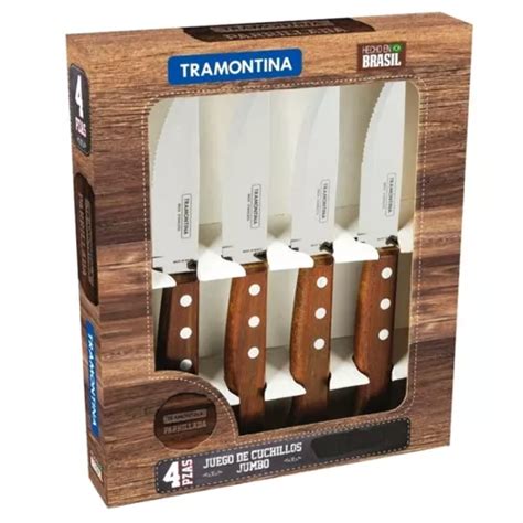 Set Cuchillos Jumbo Asado Churrasco Tramontina Polywood Meses Sin