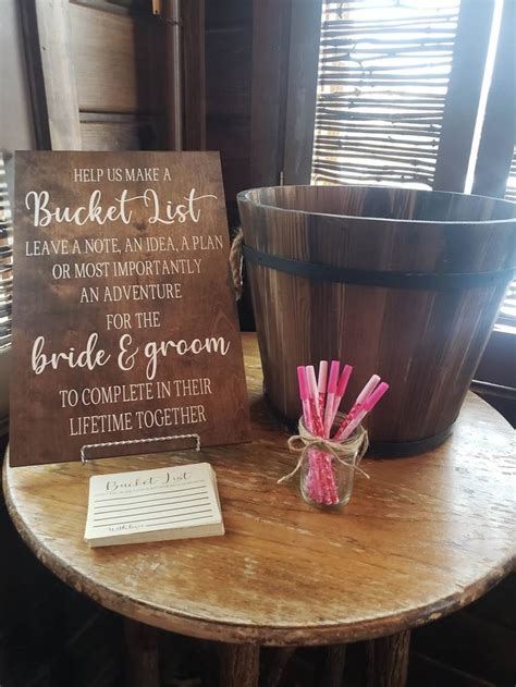 Bucket List Wedding Wedding Reception Sign Bridal Shower Game Bridal