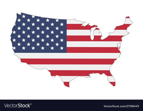 Map United States America Flag Royalty Free Vector Image