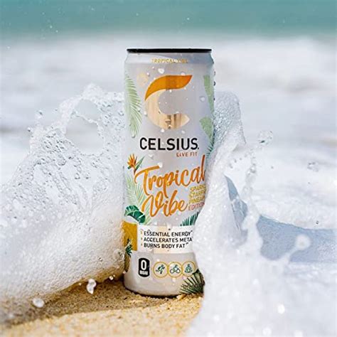 CELSIUS Sparkling Tropical Vibe Functional Essential Energy Drink 12