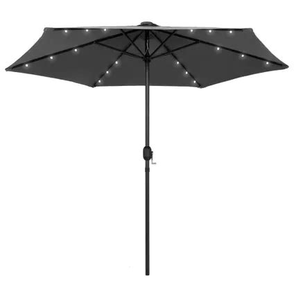 vidaXL Parasol avec LED et mât en aluminium 270 cm Anthracite 47354