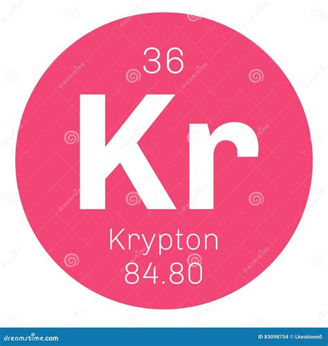 Krypton Chemical Element Stock Vector Illustration Of Chemistry