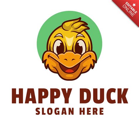 Happy Duck Logo Design Template Free Design Template