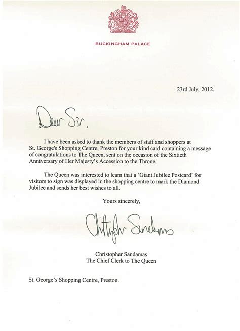 We Are Delighted To Receive A Letter From Her Majesty The Queen Her