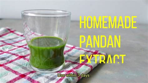 How To Make Pandan Extract Youtube