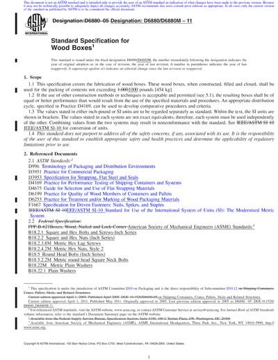 Astm D6880d6880m 11 Red Standard Specification For Wood Boxes
