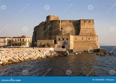 Castel dell`Ovo editorial stock photo. Image of historic - 120229093