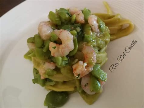 Fettuccine Con Macco Di Fave Fresche E Gamberi MYSOCIALRECIPE