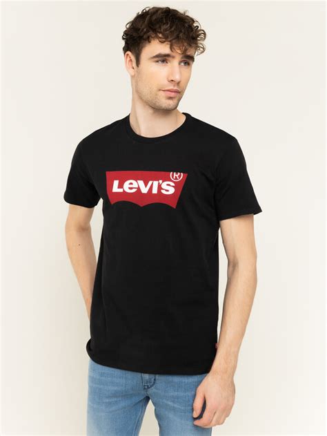 Levi S T Shirt Housemark Tee Noir Regular Fit Modivo Fr