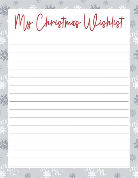 35 Christmas List Templates You Can Print For Free