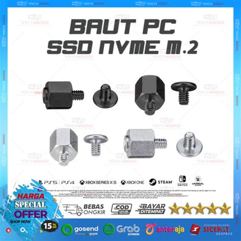 Jual Baut Screw Sekrup SSD NVME M2 Pcie Motherboard Komputer PC Desktop