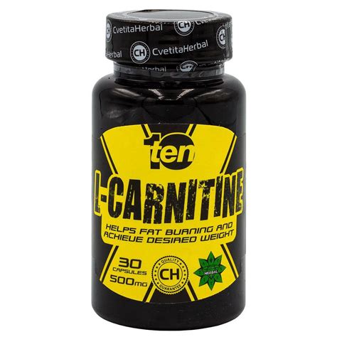 10 ten L Карнитин L Carnitine 30 капсули X 500mg Cvetita Herbal