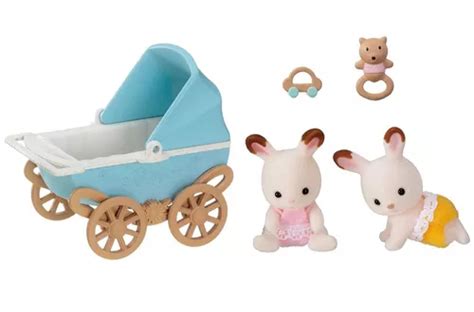 Calico Critters Gemelos Conejo Y Carriola Sylvanian Families Envío Gratis