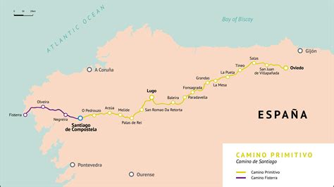 Mapa Del Camino Primitivo Camino De Santiago Camino De Santiago Santiago Mapas