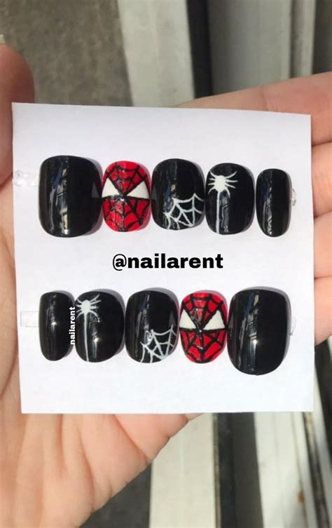 Spiderman Nail Art Press On Nails In Simple Nails Gel Nails