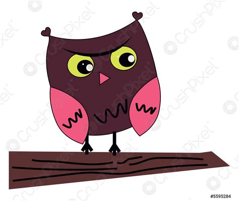 Angry owl, illustration, vector, on a white background - stock vector ...