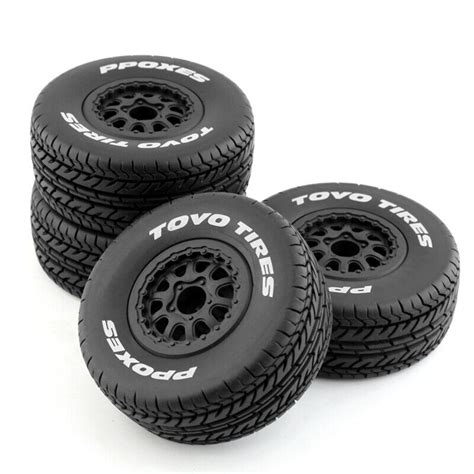 4Pcs 112mm 1 10 Short Course Truck Tire Tyres Wheel With 12mm Hex For