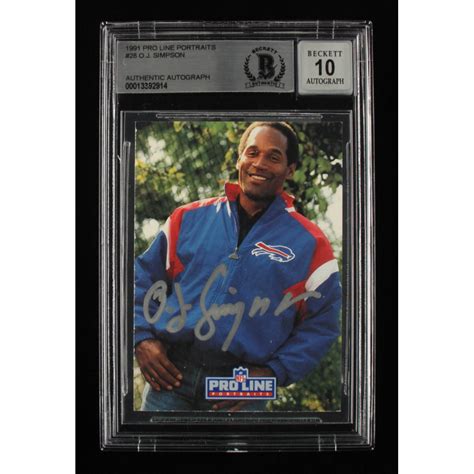 O J Simpson Signed Pro Line Portraits Bgs Encapsulated