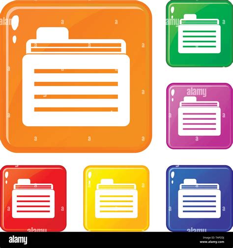 File Folder Icons Set Vector Color Stock Vector Image Art Alamy