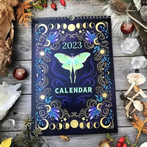 MOON CALENDAR 2023 Dark Forest Lunar Calendar With 12 Illustrations 14