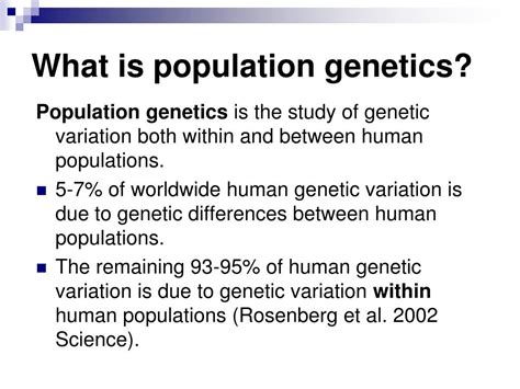 Genetics Of Populations