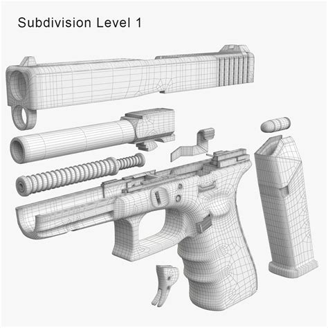 Gun Glock 17 Gen4 3d Model